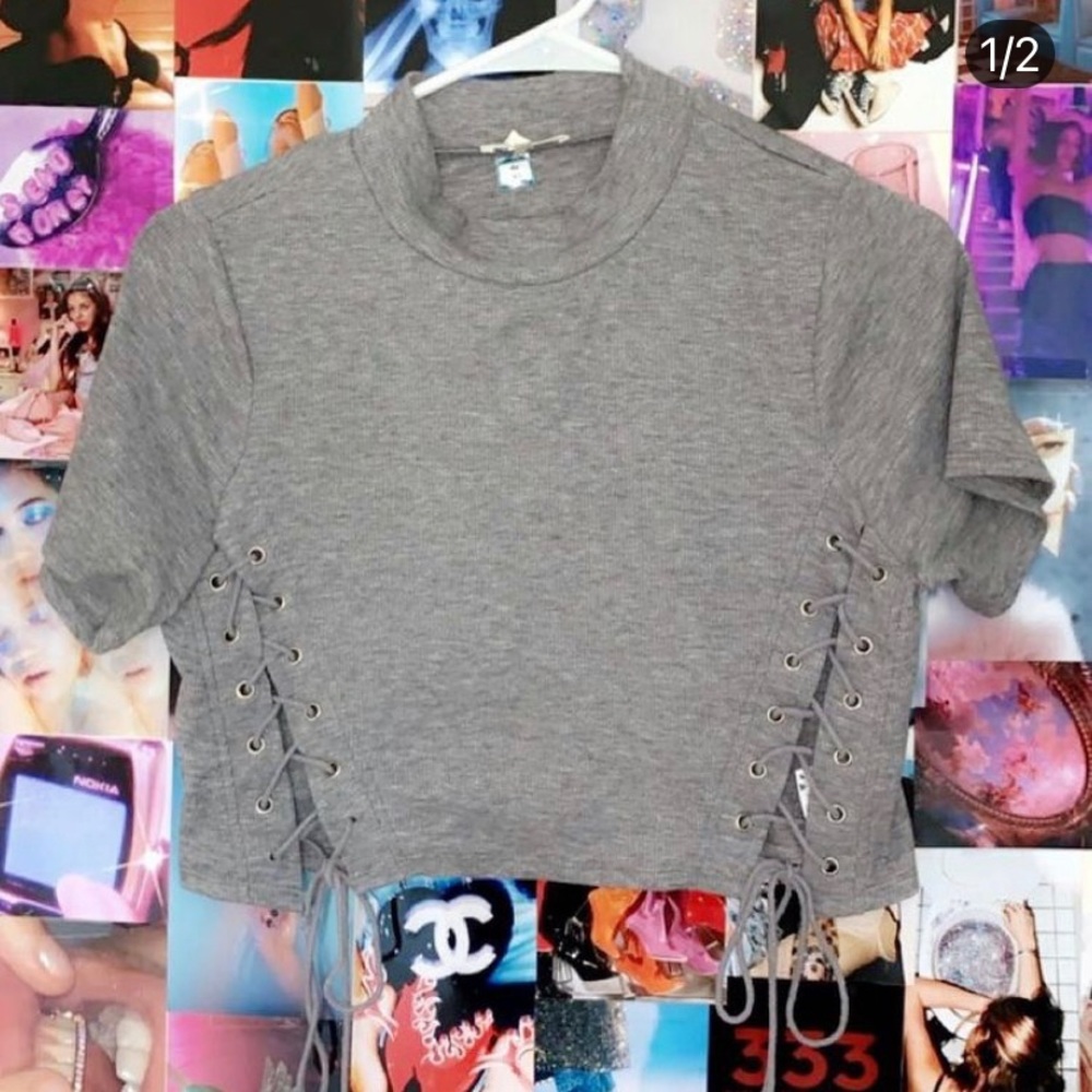 Drawstring crop top